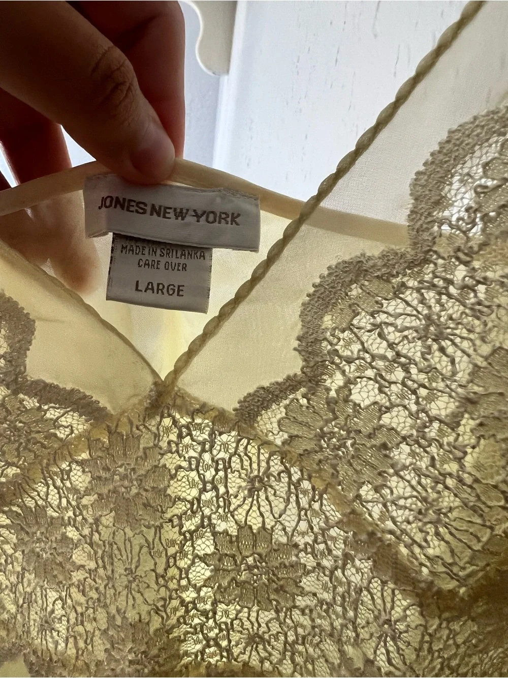 Jones New York Pale Yellow Lace Chemise
